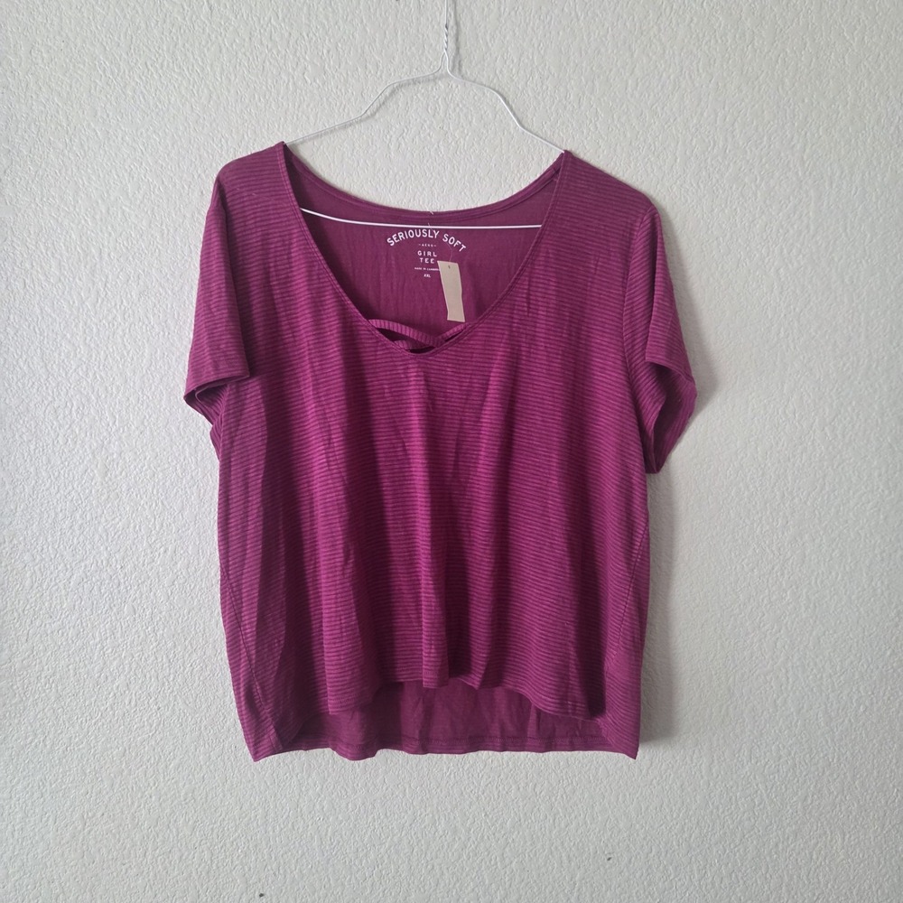 NWT Aeropostale Seriously Soft Aero Girl Tee Womens Size XXL Striped Sheer - Picture 1 of 10